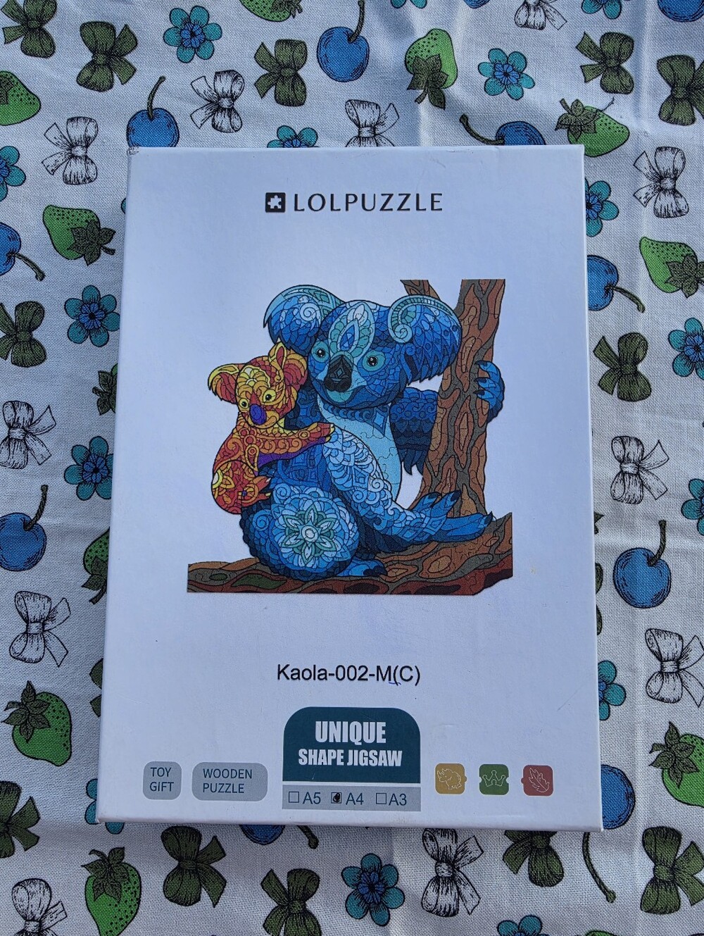 NEW LOLPuzzle Koala & Baby Wooden Unique Shape Jigsaw Puzzle A4 NIB